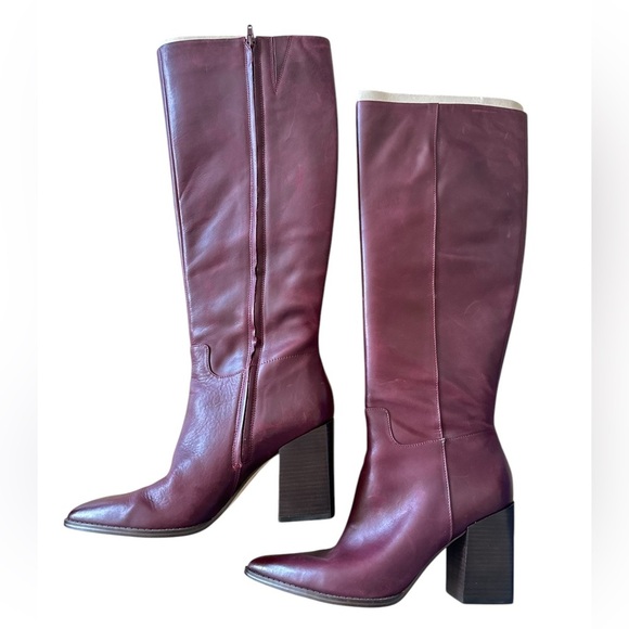 Nine West Shoes - Nine West Brixe tall knee high pointed boots color Wine women’s Sz 9.5
